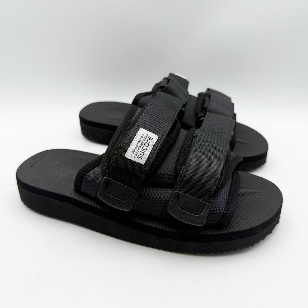 Suicoke Womens MOTO-VS Slip On Sandals Size 6 EU 35 Black Suede NWOB