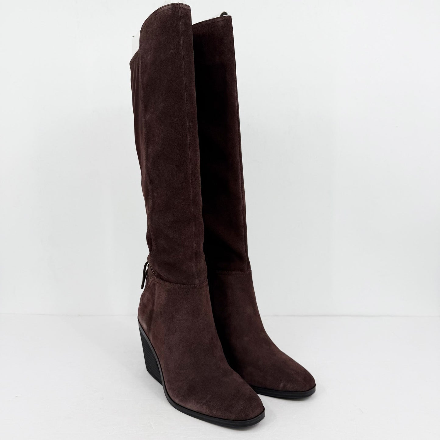 Lucky Brand Womens Mekinna Heeled Knee High Boots US 8.5 Dark Brown Suede NIB