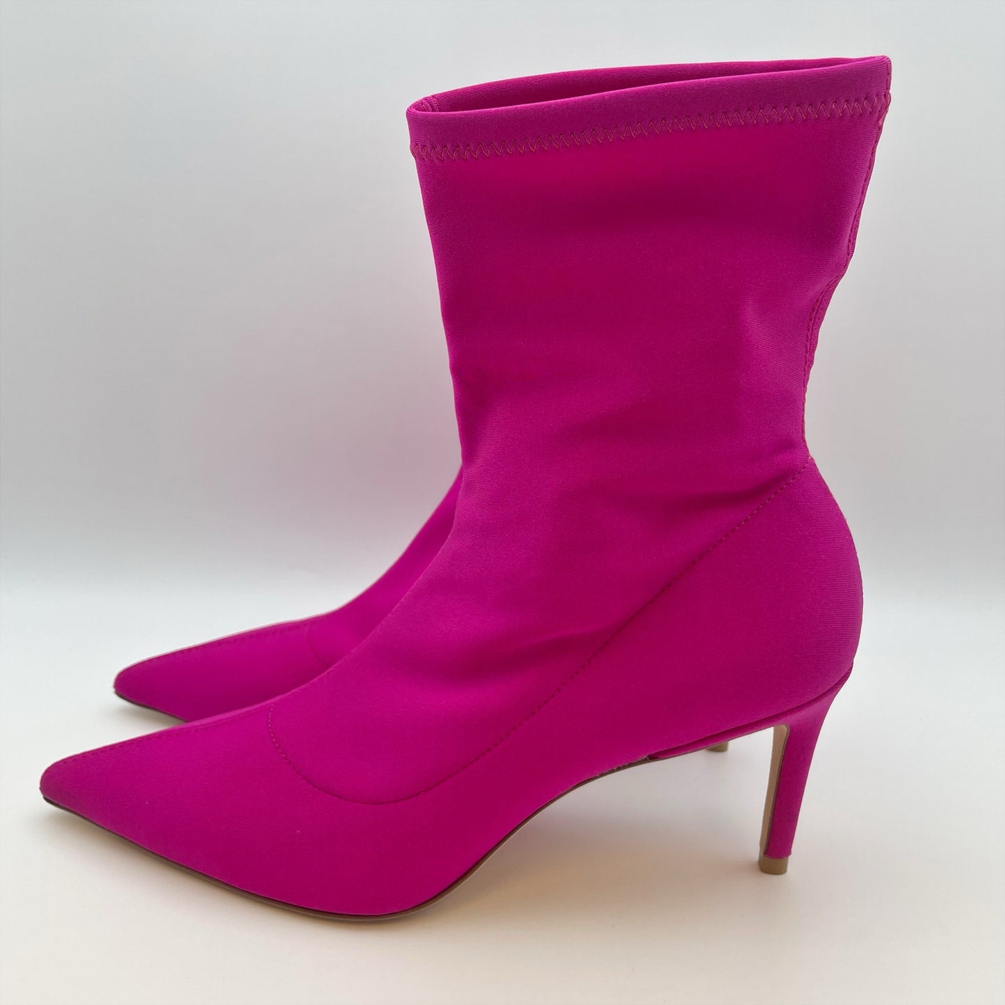 Stuart Weitzman Womens Stuart 75 Stretch Bootie US 8 Pink Magenta EUC