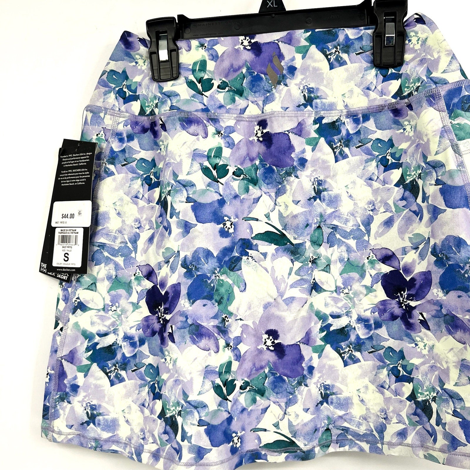 SKECHERS Go Walk High Waisted Pickleball Skort Small Blue Seascape Floral NWT