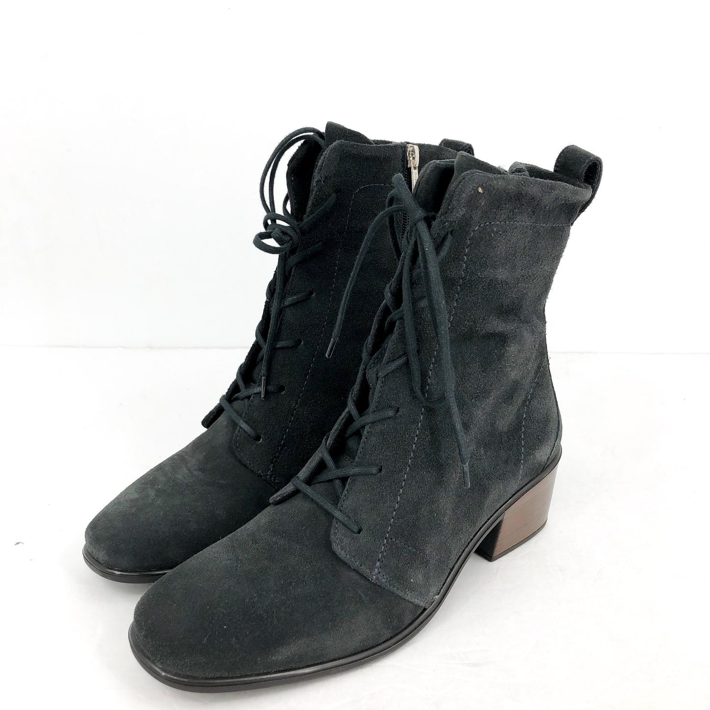 NAOT Womens Majesty Mid Calf Boots US 9 EU 40 Charcoal Suede Lace Up NIB