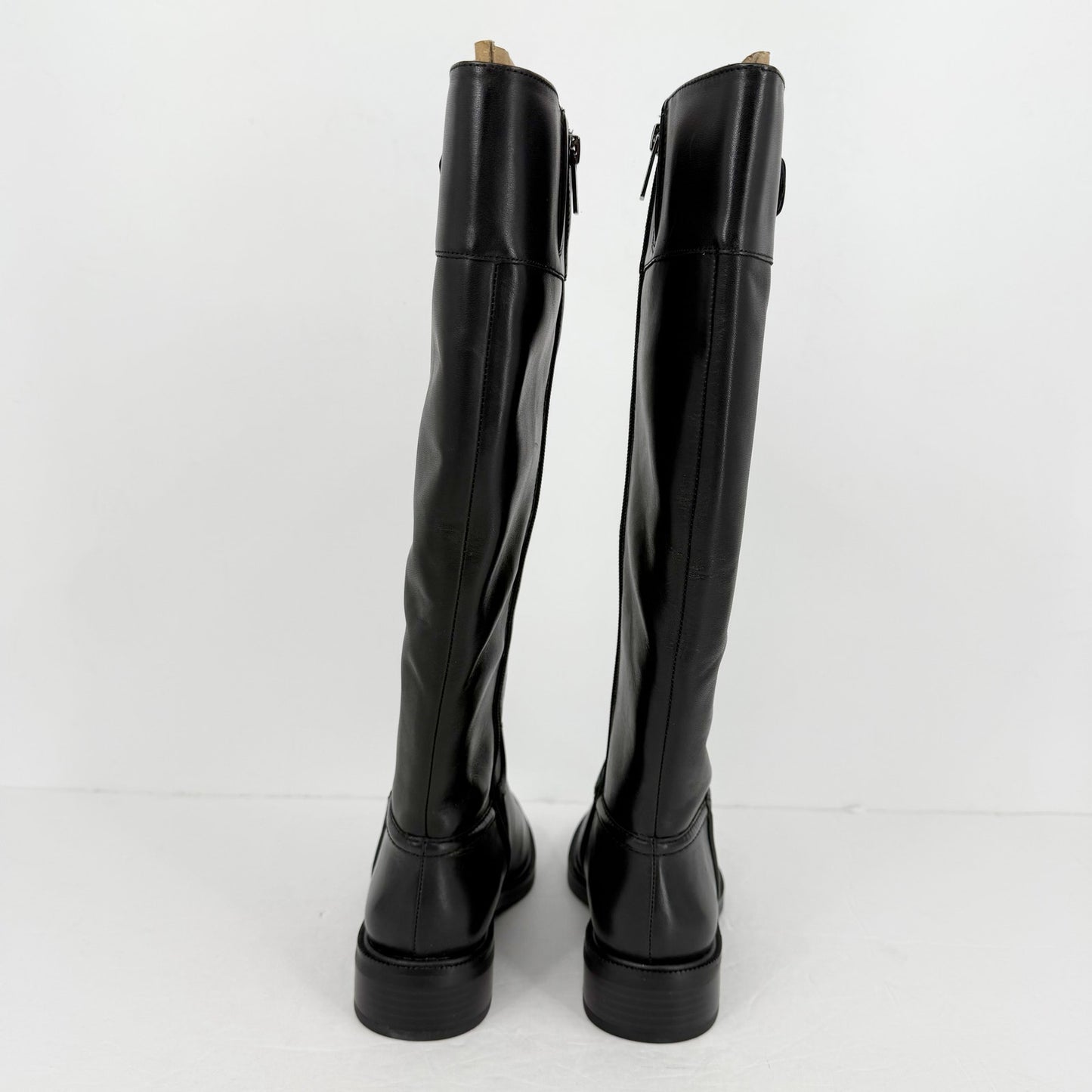 Vince Camuto Womens Andalian Knee High Boots US 6 M Wide Calf Black Leather NIB