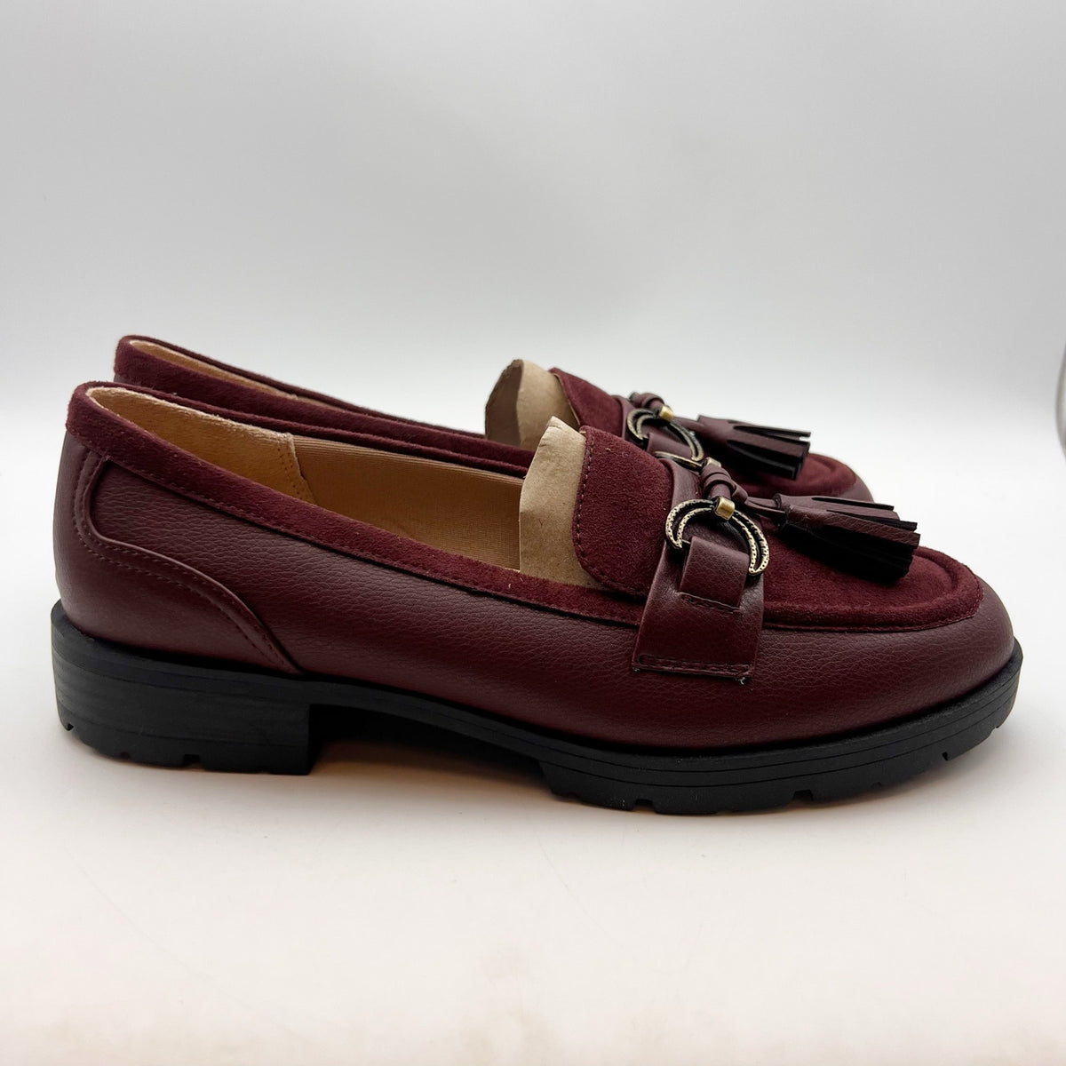 LifeStride Womens Logan Flat Loafers Size 8 EU 38.5 Wine Red NIB