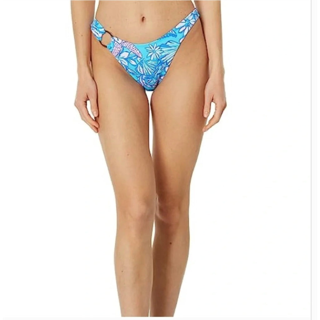 LILLY PULITZER Women's Kylen Bikini Bottom Size 14 Amalfi Blue Sound Sirens NWT