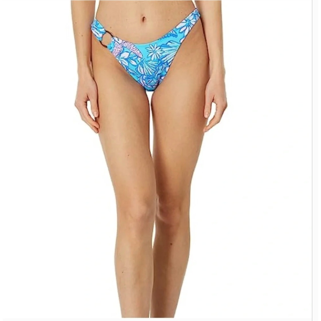 LILLY PULITZER Women's Kylen Bikini Bottom Size 14 Amalfi Blue Sound Sirens NWT