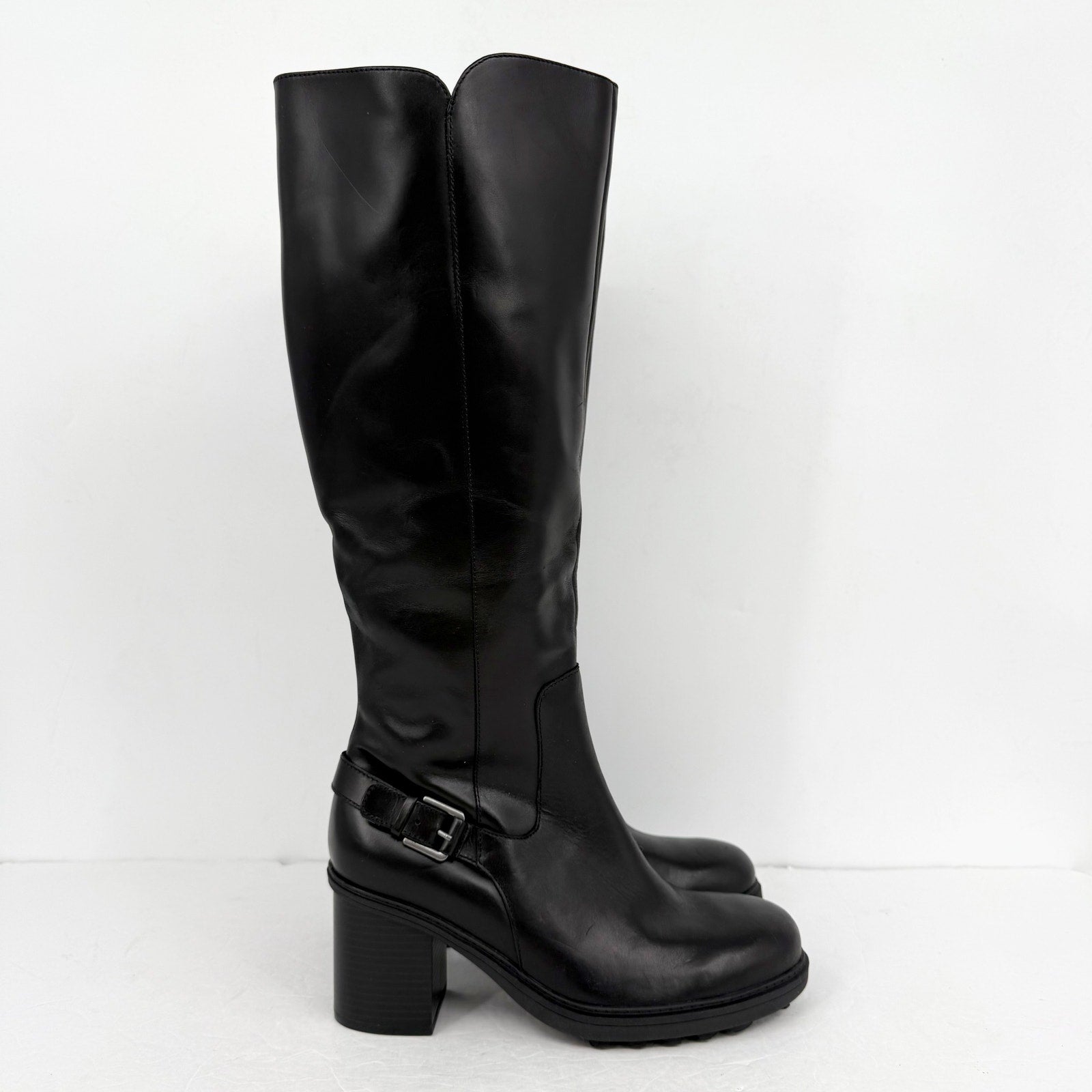 Vionic Womens Trabuco Knee High Boots US 9.5 Wide Black Leather Waterproof NWOB