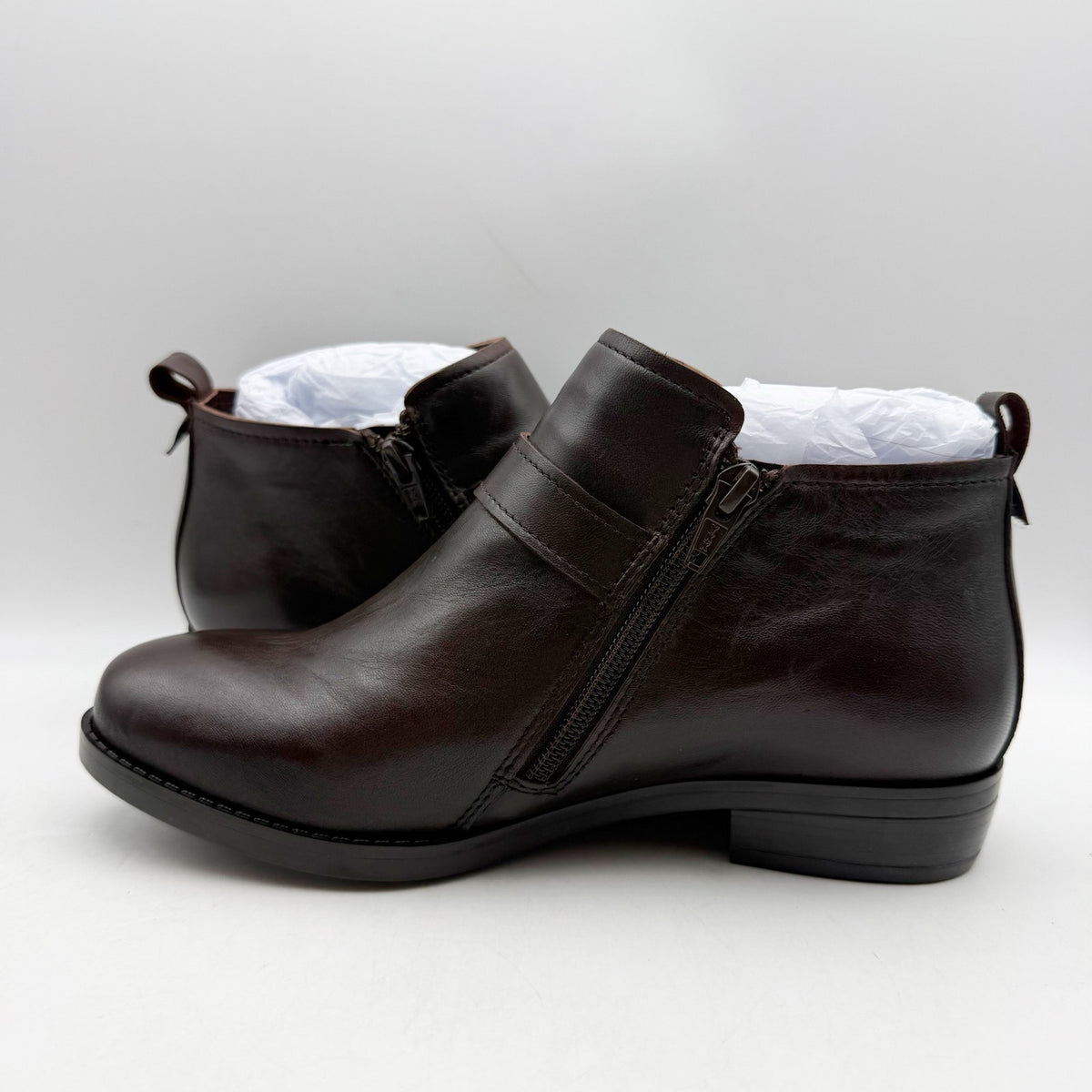 David Tate Womens Maverick Ankle Booties Size 9 Wide Brown Leather Boots NIB
