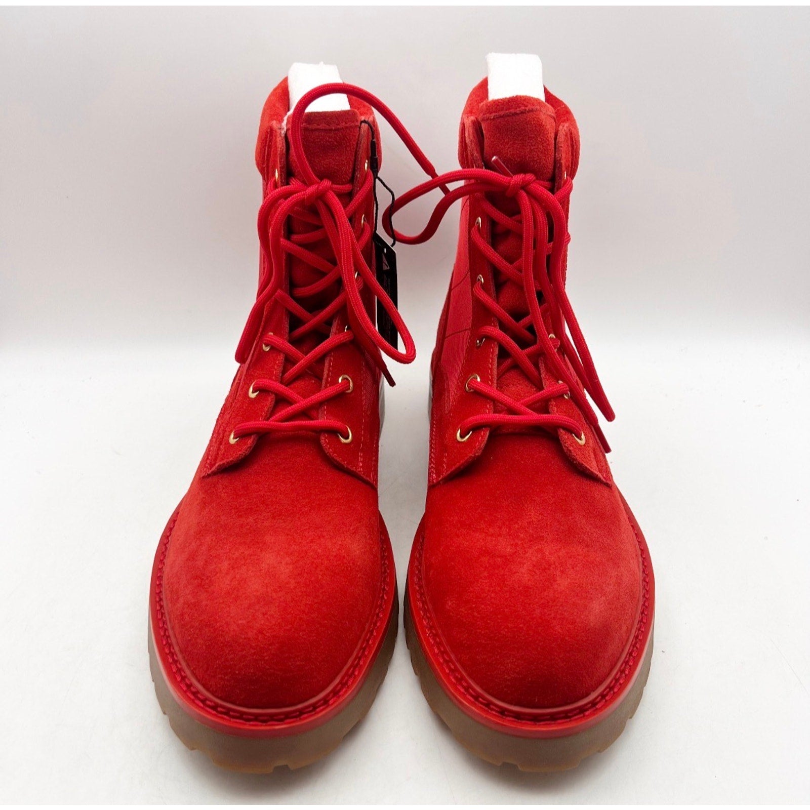 Saint Morta Mens Legion Ankle Combat Boots Size 8 EU 42 Red Gum Suede NIB