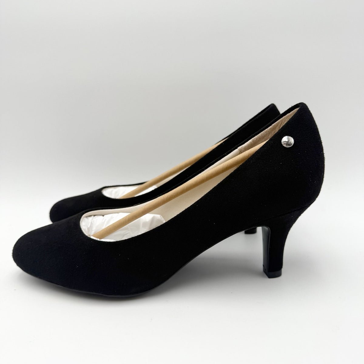 LifeStride Womens Parigi Pumps Size 9 Wide EU 40 Black Microfiber Heels NIB
