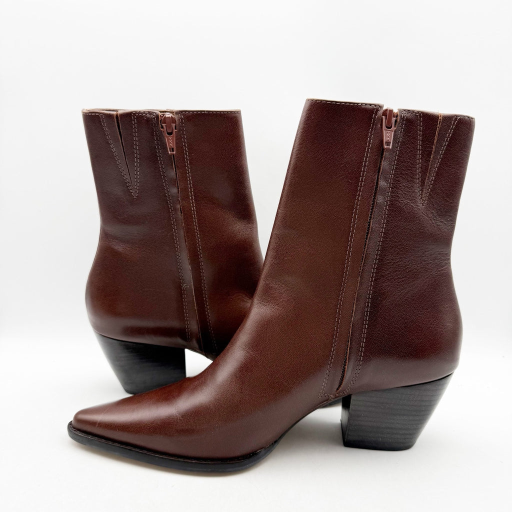 Matisse Womens Caty Western Ankle Boots US 9 M Dark Brown Leather NWOB