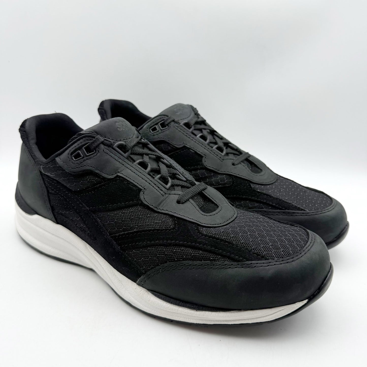 SAS Mens Journey Mesh Walking Sneakers US 9.5 M EU 42.5 Black Suede NIB
