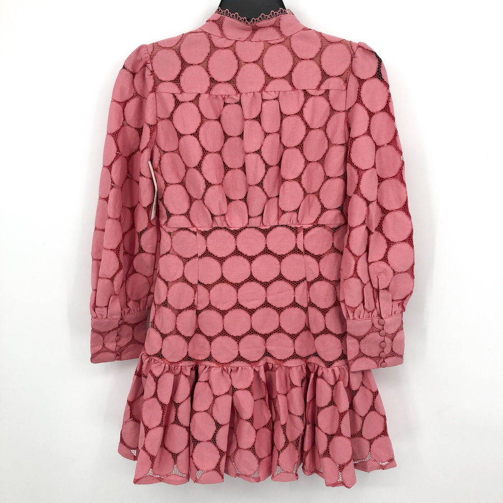 BARDOT JUNIOR Girl's Talina Lace Trim Dress Size 10 Lili Pink Long Sleeves NWT