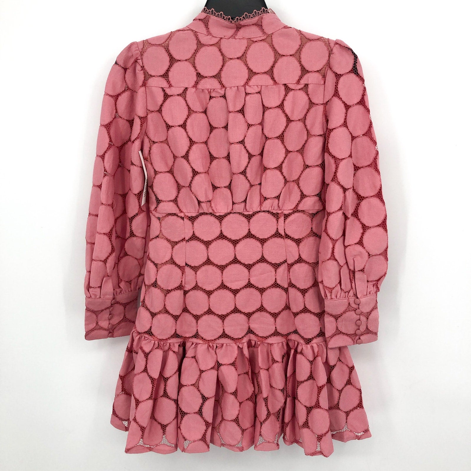 BARDOT JUNIOR Girl's Talina Lace Trim Dress Size 10 Lili Pink Long Sleeves NWT