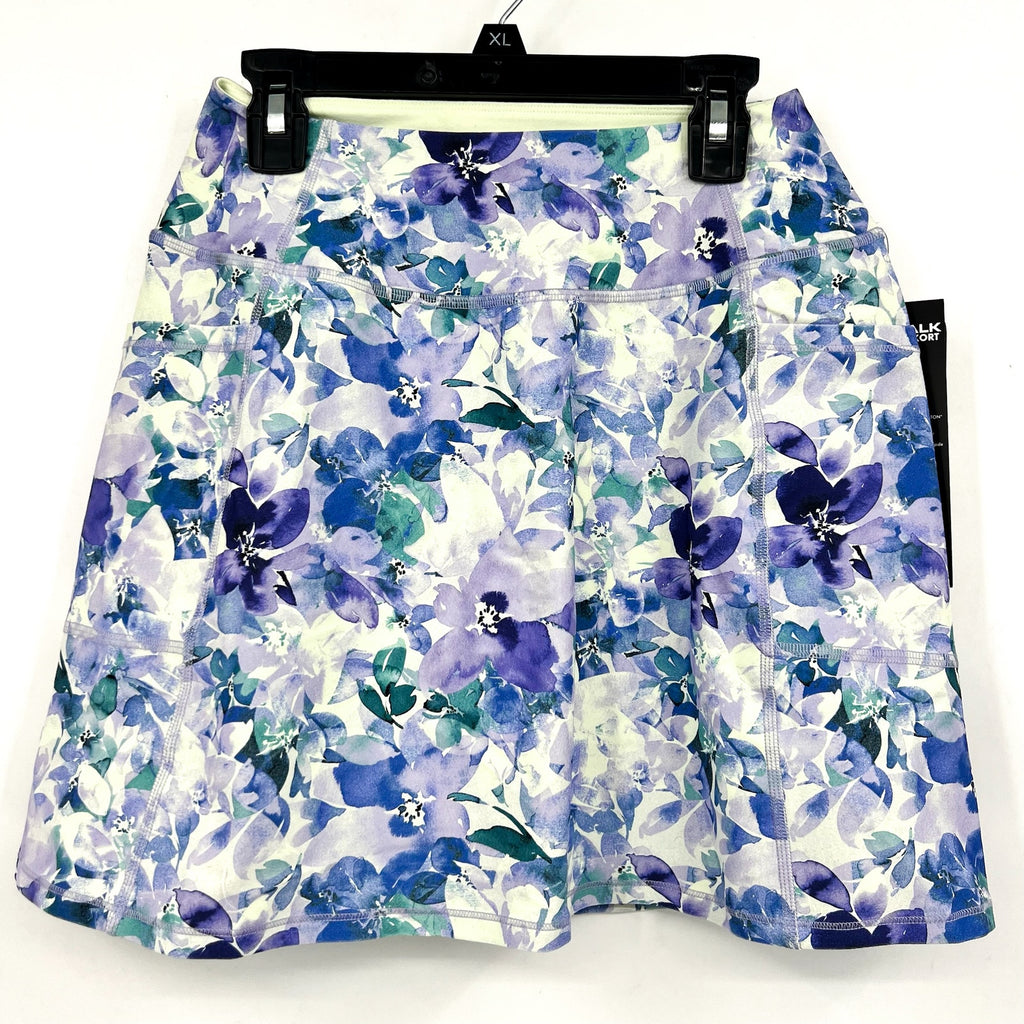 SKECHERS Go Walk High Waisted Pickleball Skort Small Blue Seascape Floral NWT