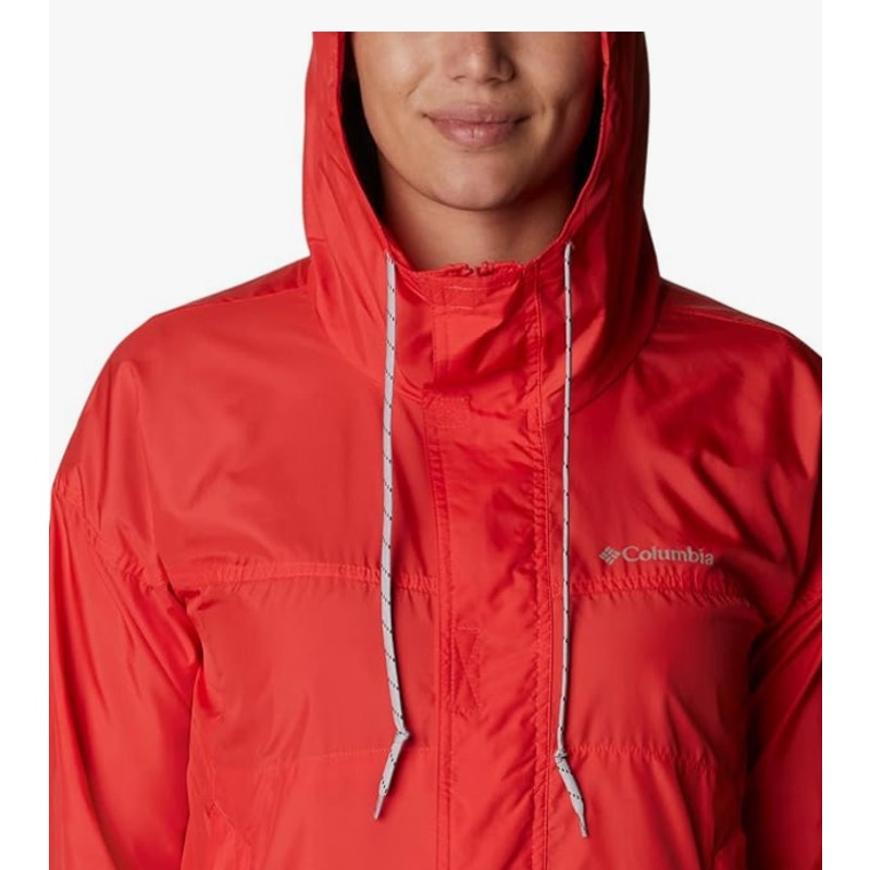 Columbia Womens Flash Challenger Windbreaker Jacket Small Red Hooded NWT