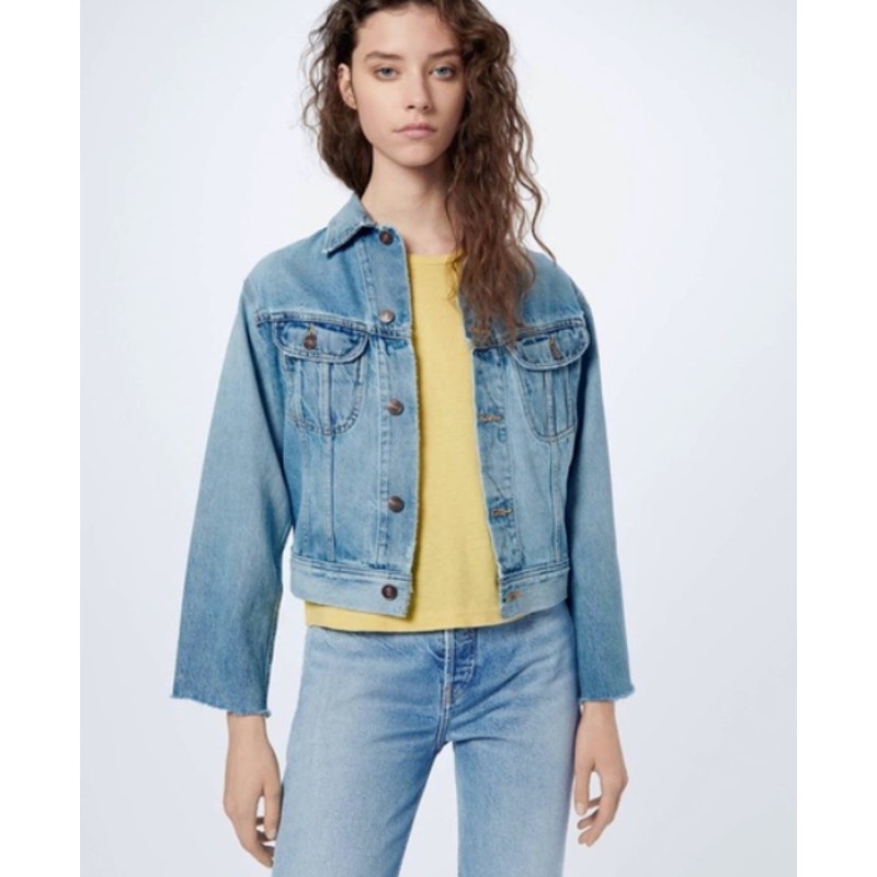 RE/DONE Women's 70s Rodeo Denim Jacket Small Blue Light Worn Distress NWOT