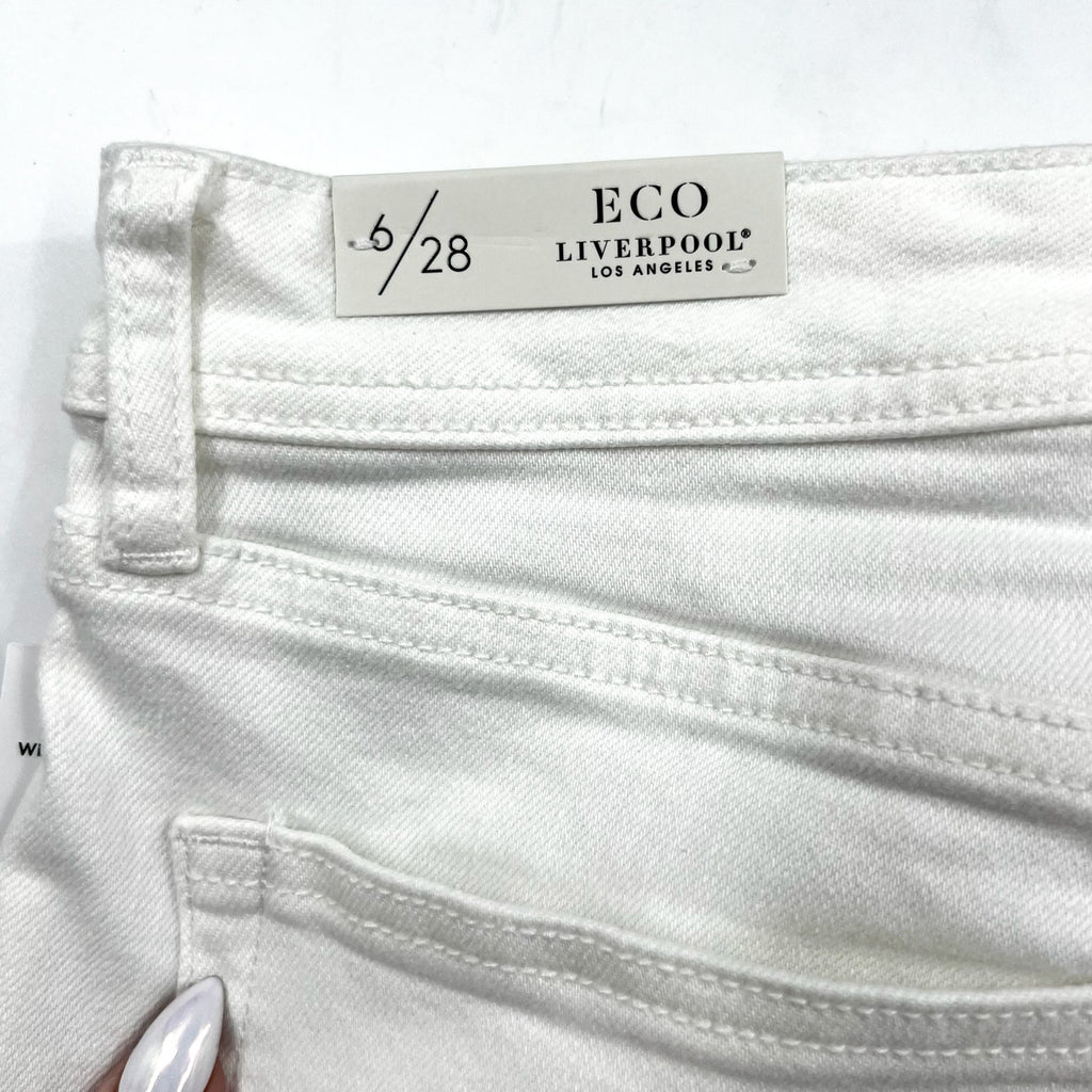 LIVERPOOL Women's Keeper Boyfriend Jeans US 6 SIZE 28 Bright White Cuff NWT