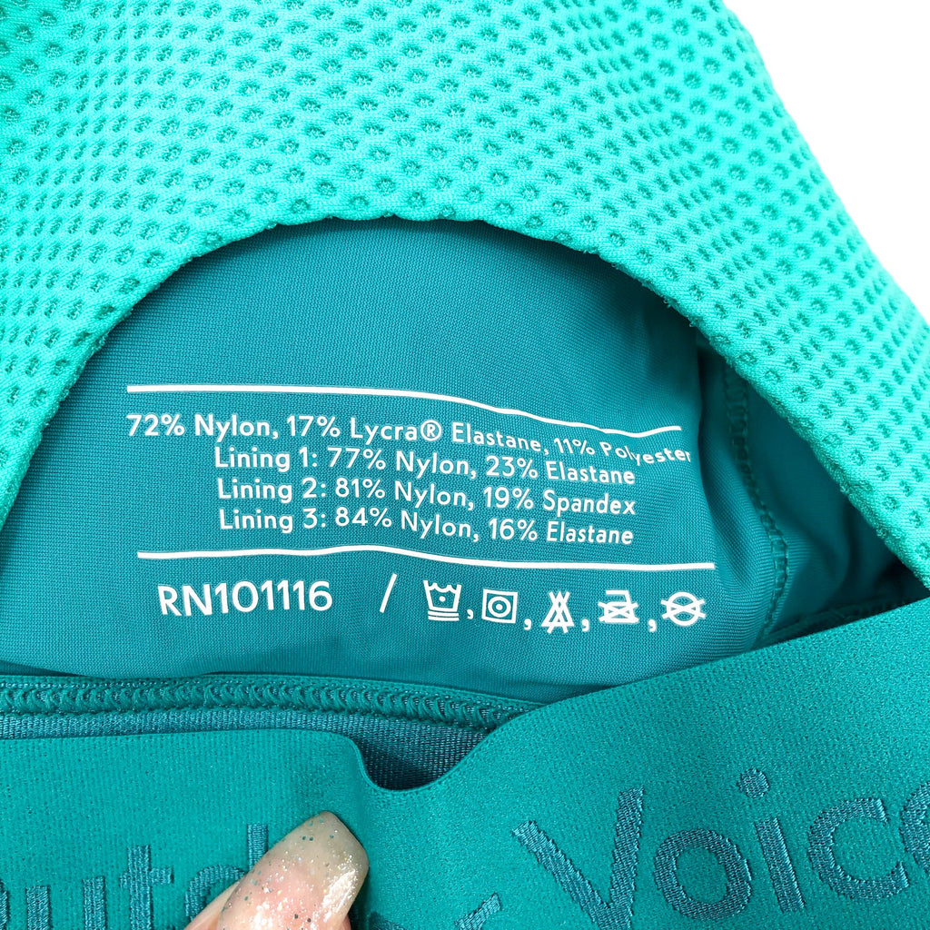 OUTDOOR VOICES Womens Doing Things Sports Bra XXS Green Peacock Racerback NWT