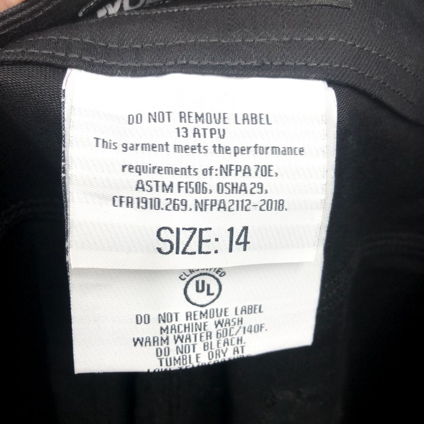 WOLVERINE Women's FR Flame Resistant Straight Jeans Size 14 Black Stretch NWT