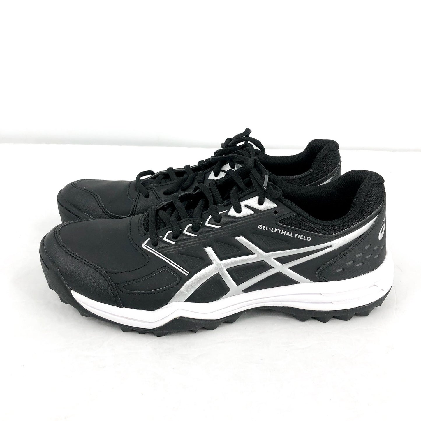 ASICS Womens Gel-Lethal Field Hockey Sneakers US 10 Black Silver Lace Up NIB