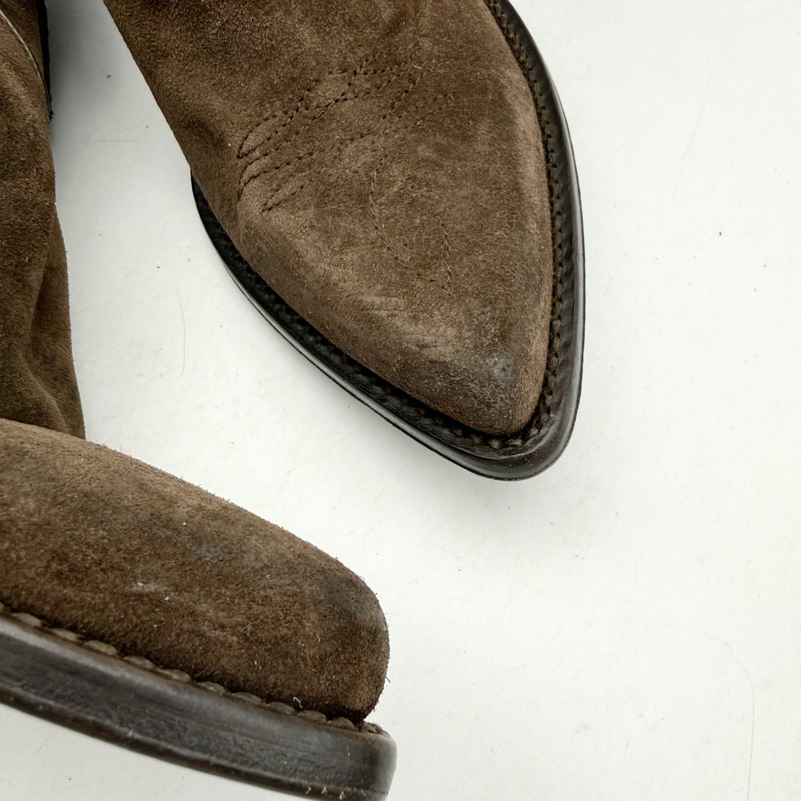 RE/DONE Womens 90s Western Knee High Boots EU 37 US 7 Brown Suede EUC