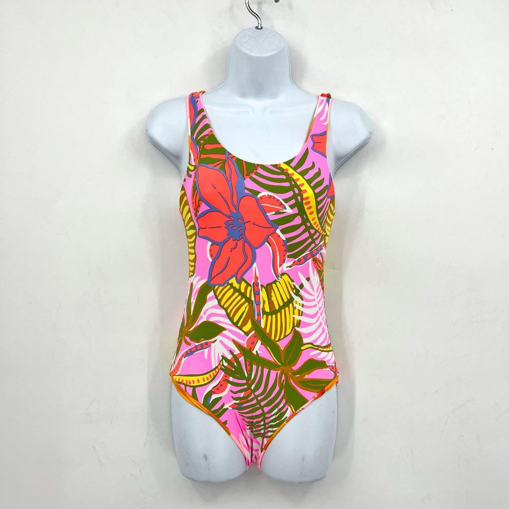 MAAJI Waves Infinity One Piece Swimsuit Girls 12 Pink Paradiso Reversible NWT
