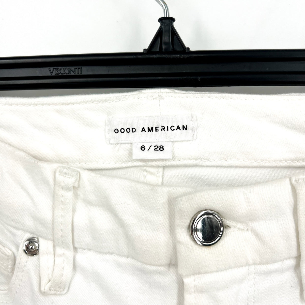 Good American Womens Good Leg Cropped Jeans Size 28 US 6 White Stretch NWOT