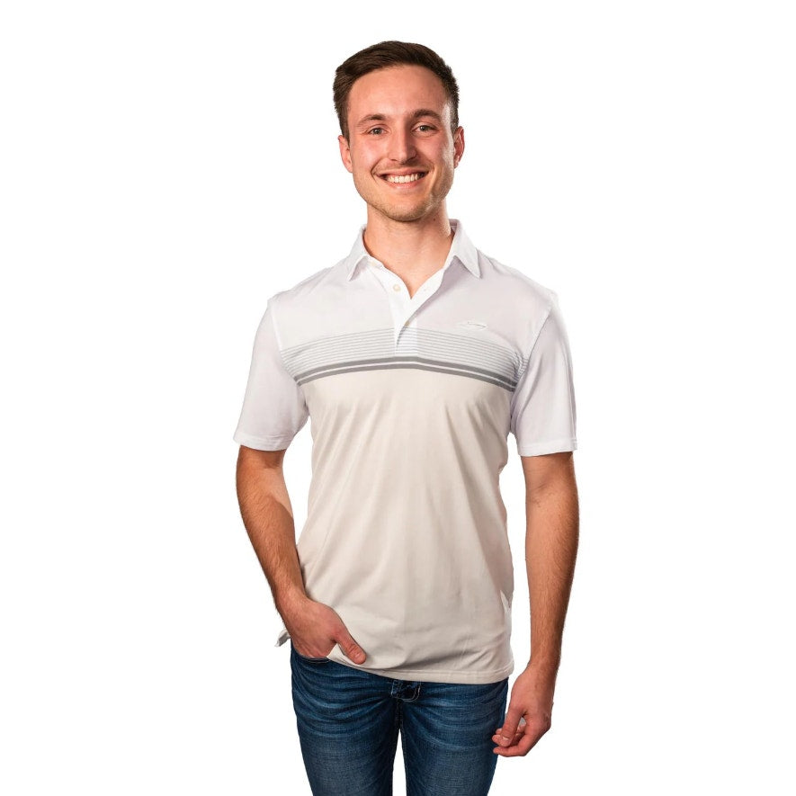 SOUTHERN TIDE Men Driver Wildwood Stripe Polo Shirt Small White Short Sleeve NWT