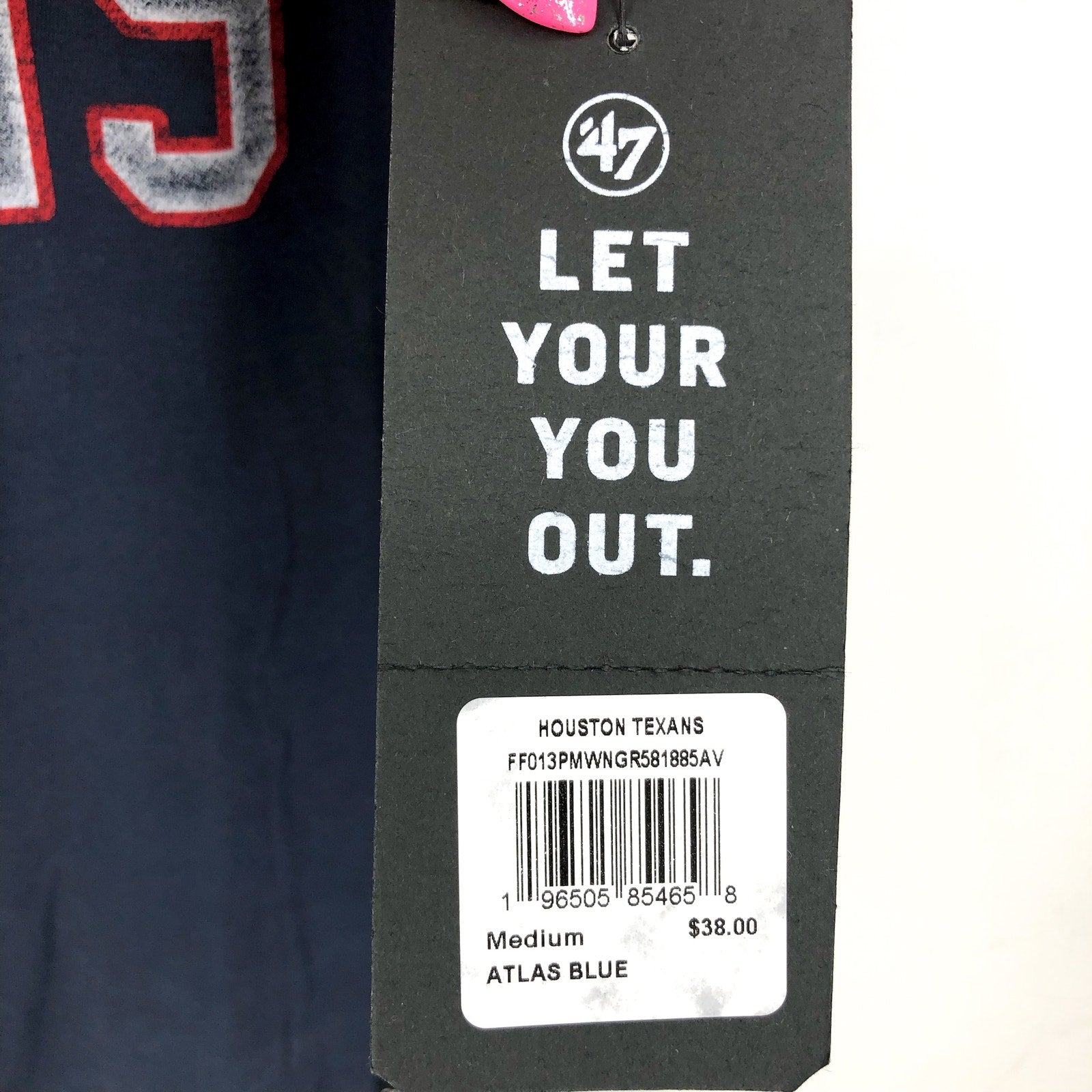 47 BRAND Men's Houston Texans Winger Franklin Tank Top Medium Atlas Blue NWT