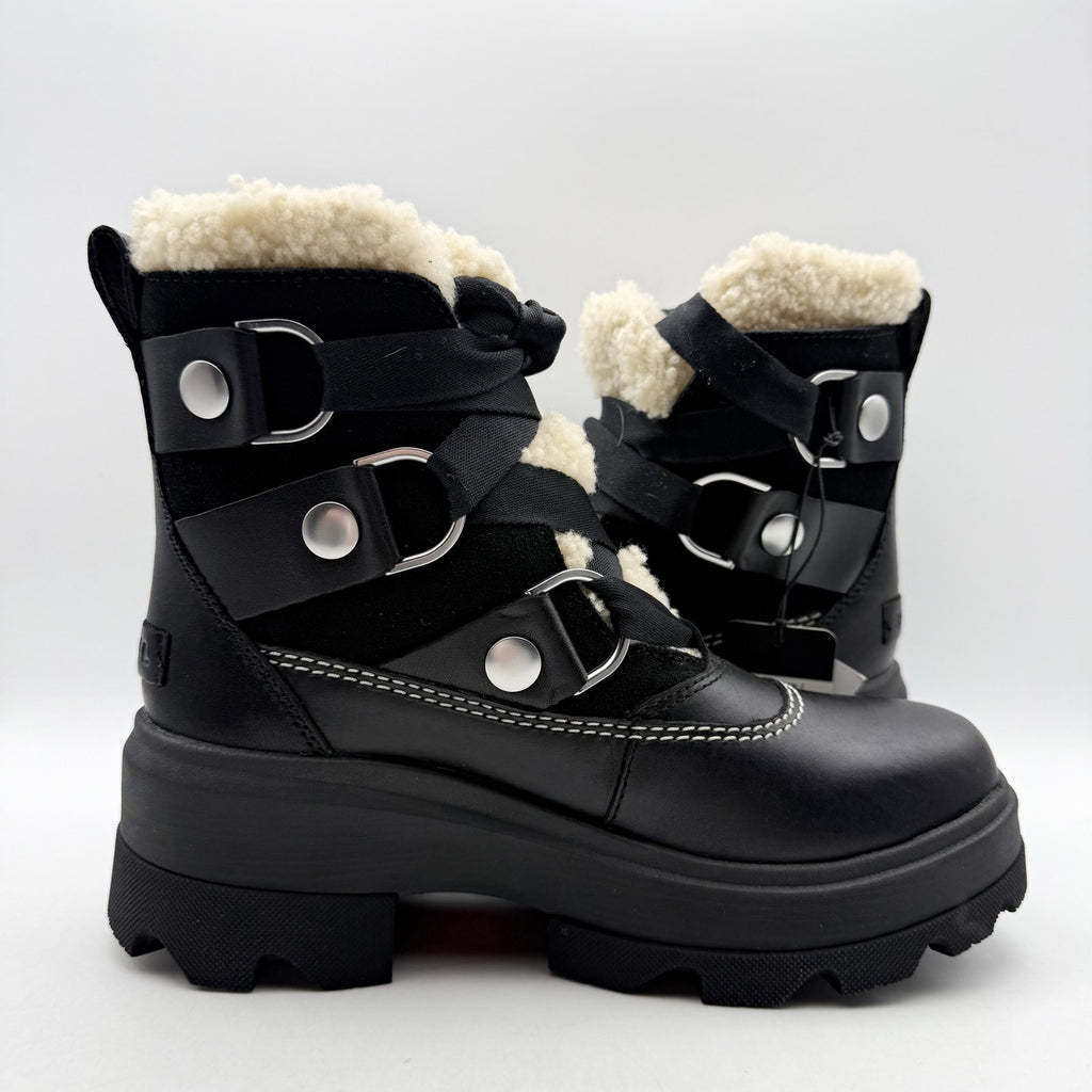 Sorel Womens Joan FRWD Cozy Boots US 6.5 EU 37.5 Black Leather Waterproof NIB