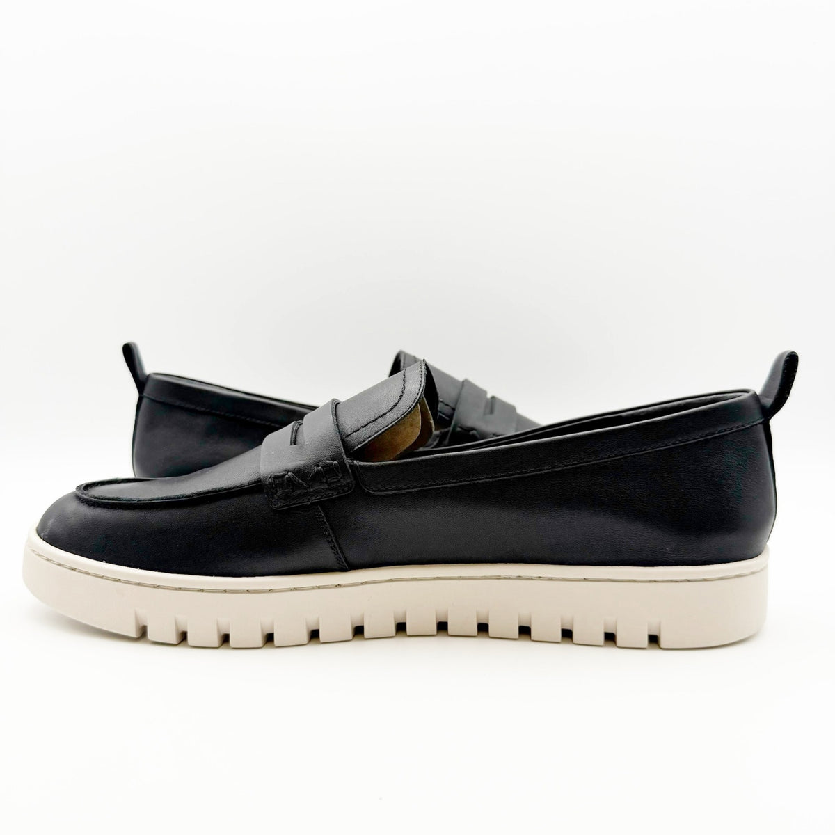 VIONIC Womens Uptown Loafers Size 12 WIDE Black Leather Slip-ons NIB
