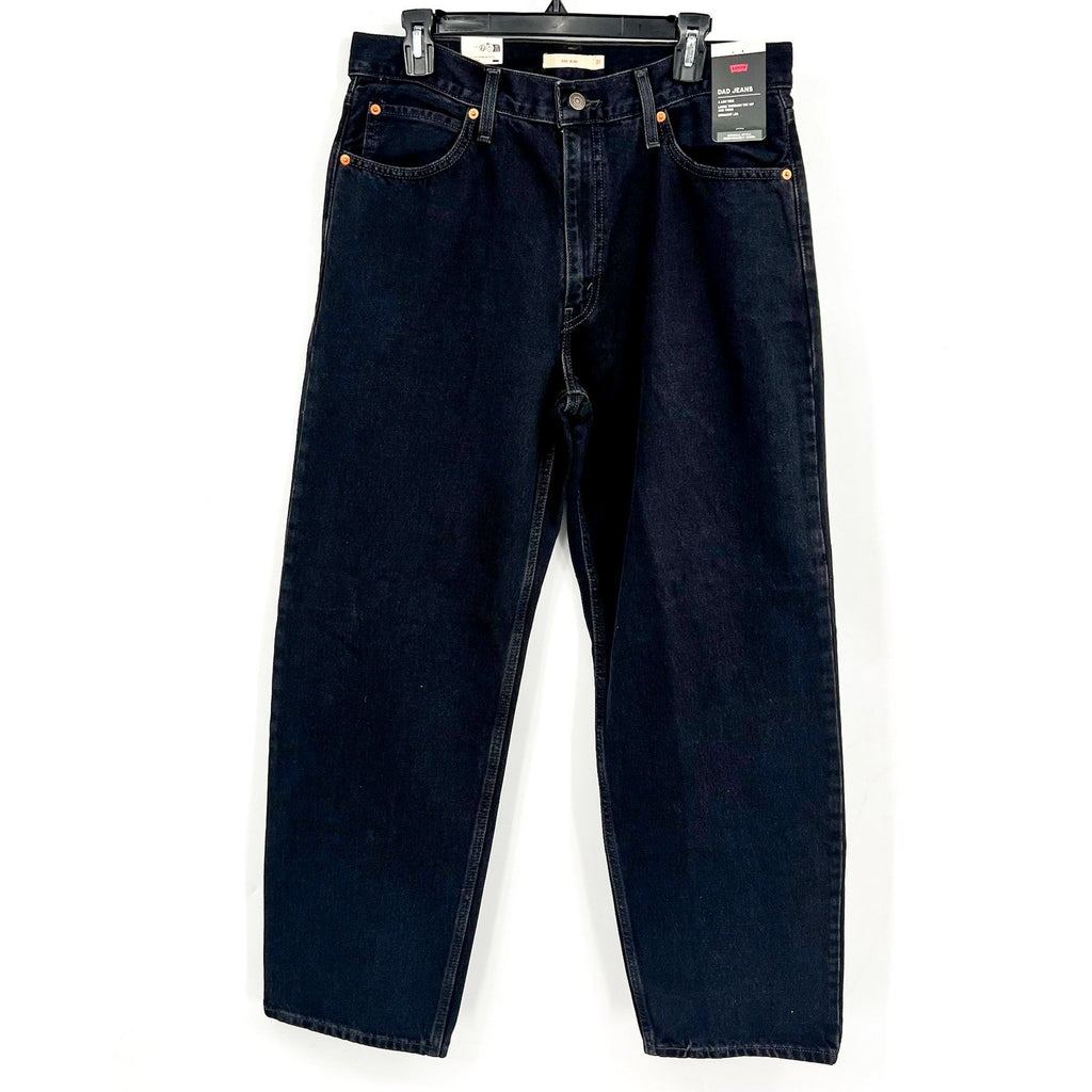 LEVI'S Womens Baggy Dad Jeans 31x30 US 12 Shrink Up Black Mid Rise 797700020 NWT