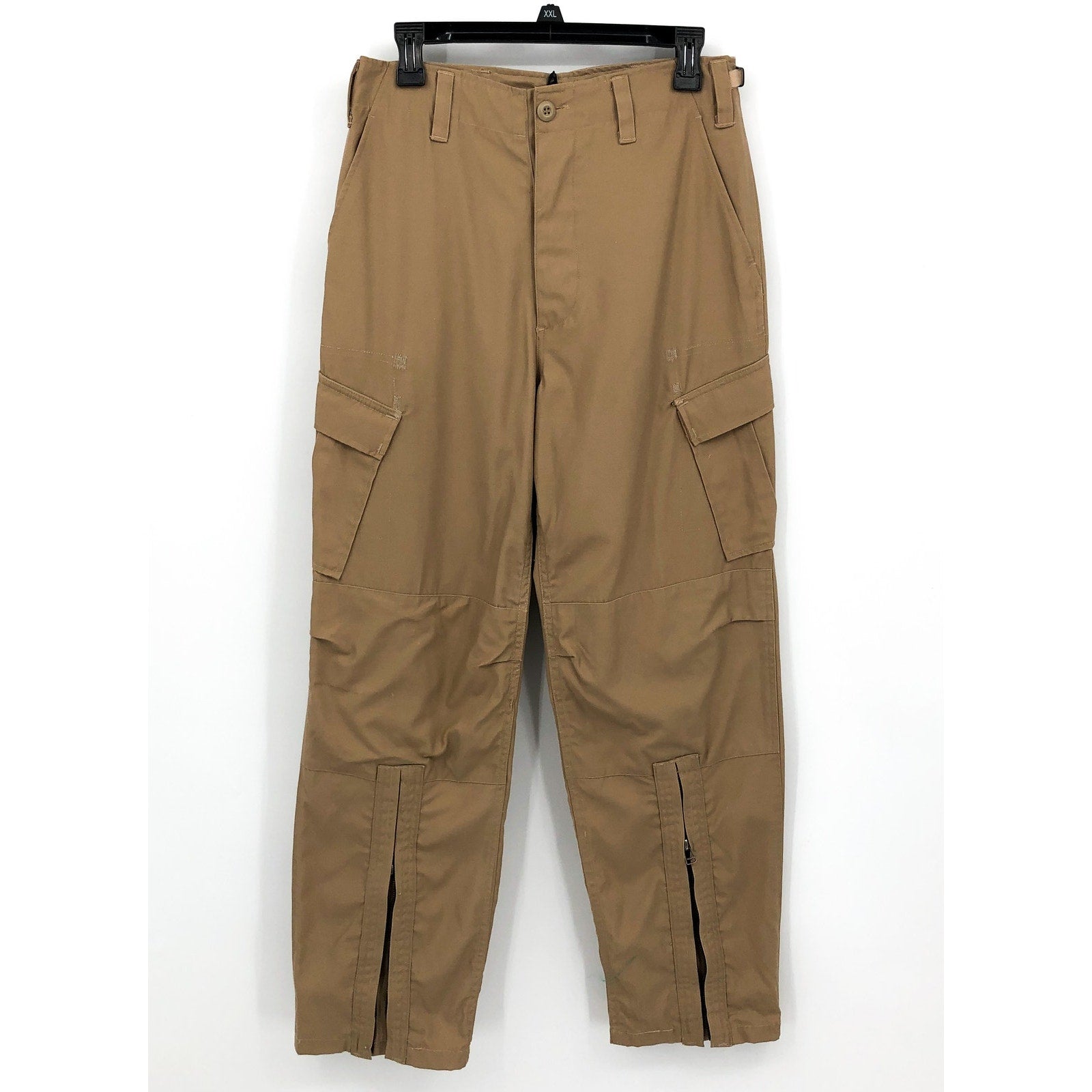 RE/DONE Women's Upcycled Cargo Trousers Small Khaki High Rise Straight Leg NWT