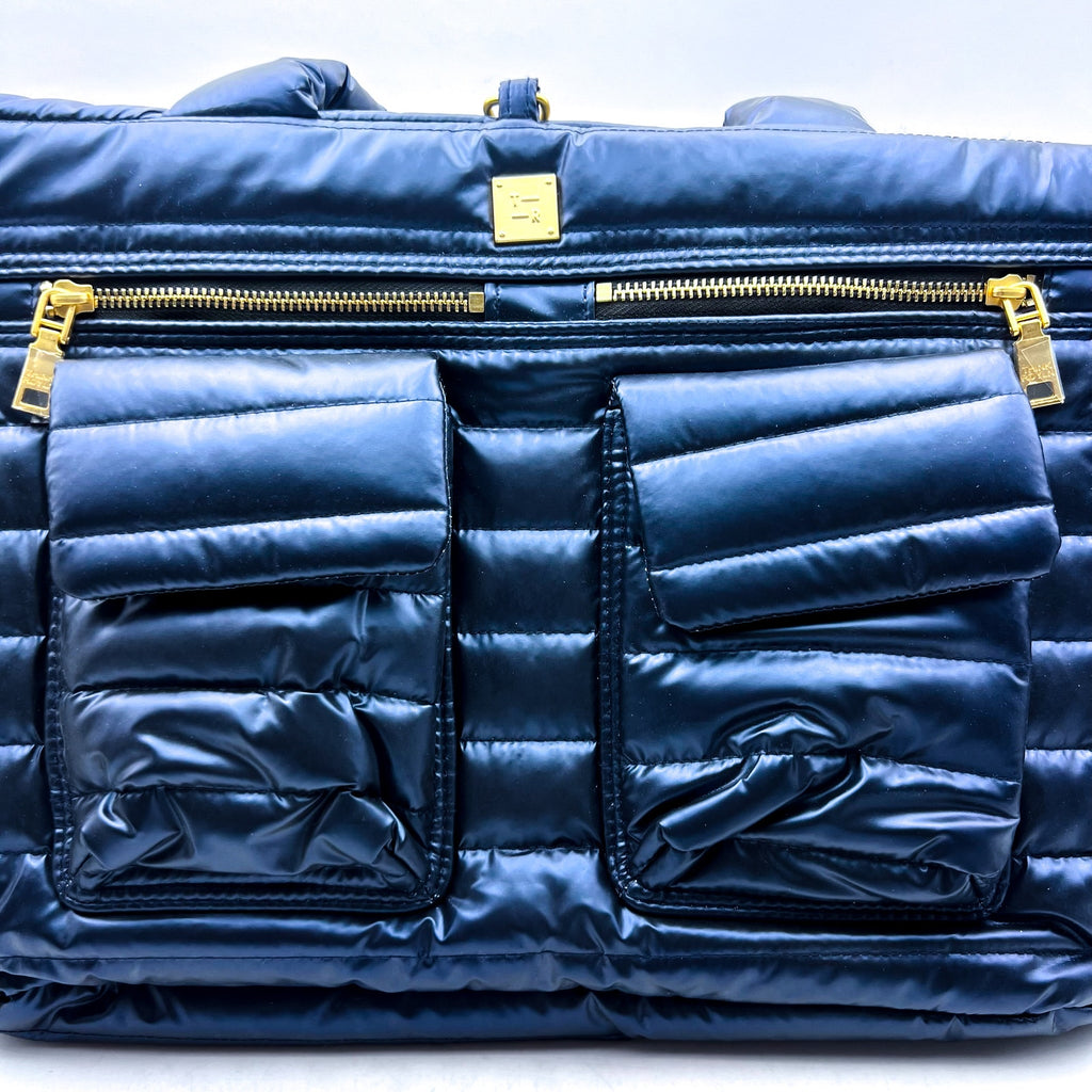 THINK ROYLN Women's Two Faced Reversible Tote Bag Dark Blue NWT