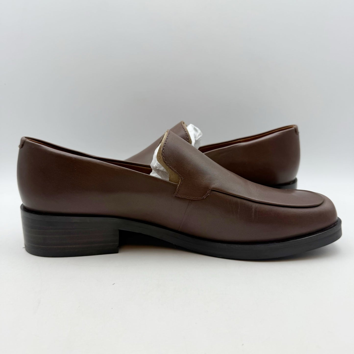 Franco Sarto Womens Bocca Loafers US 9 M EU 40 Brown Leather Slip On NWOB