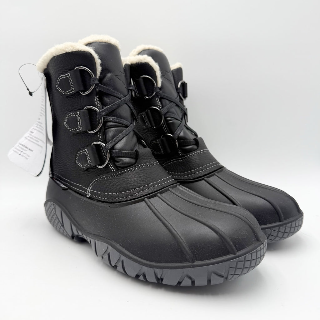 Baffin Womens Yellowknife Snow Boots Size 9 Black Leather Waterproof Winter NWT