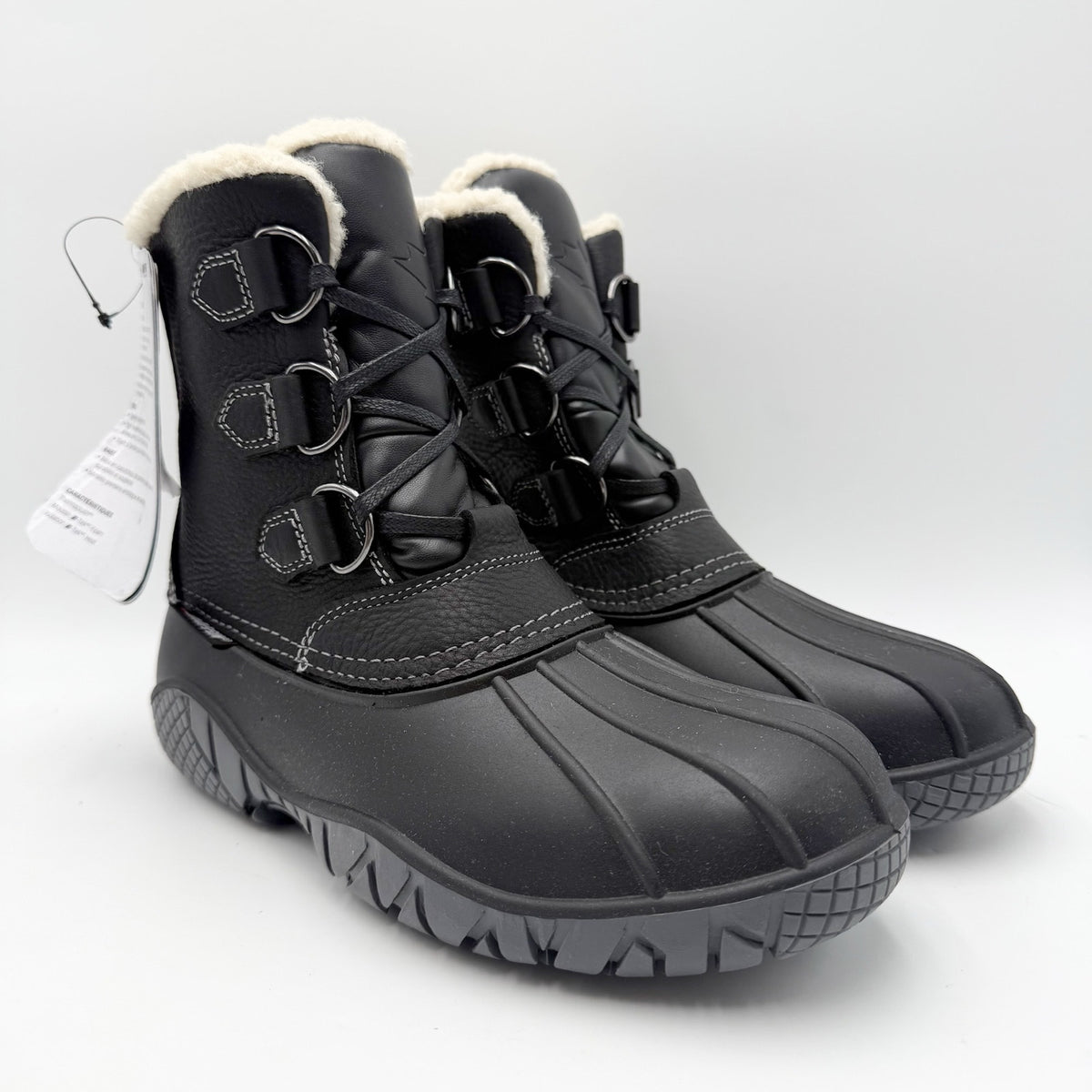 Baffin Womens Yellowknife Snow Boots Size 9 Black Leather Waterproof Winter NWT