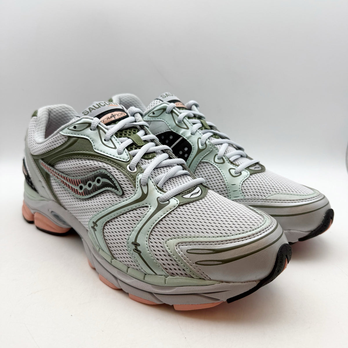 Saucony Mens ProGrid Triumph 4 Athletic Shoes Size 13 Grey Green Sneakers NIB