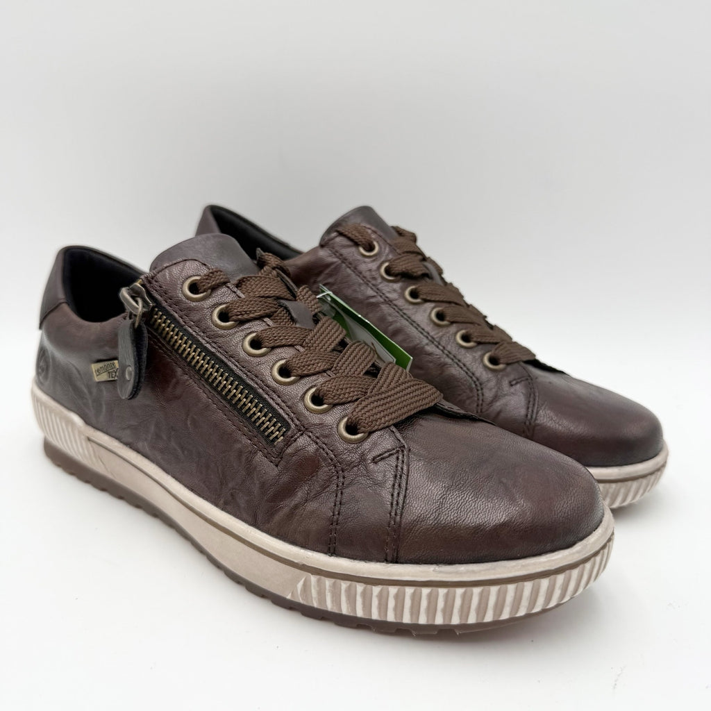 Rieker Womens Maditta 00 Casual Low Sneakers Size 6 EU 37 Brown Leather NIB