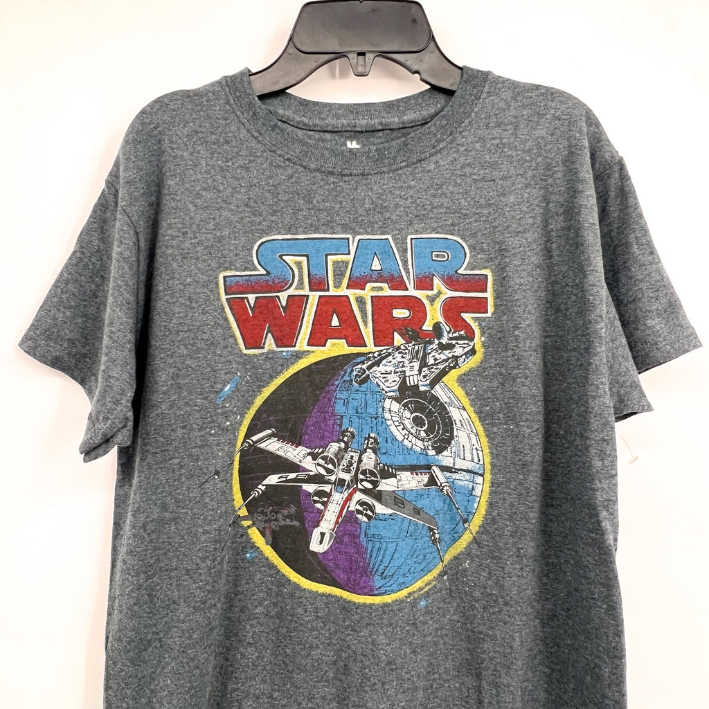 JUNK FOOD CLOTHING KIDS Star Wars Graphic T-Shirt Large Gray NWT