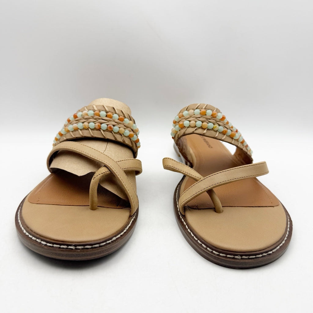 Lucky Brand Womens Kaykey Sandals US 8.5 M Light Beige Leather NWOB