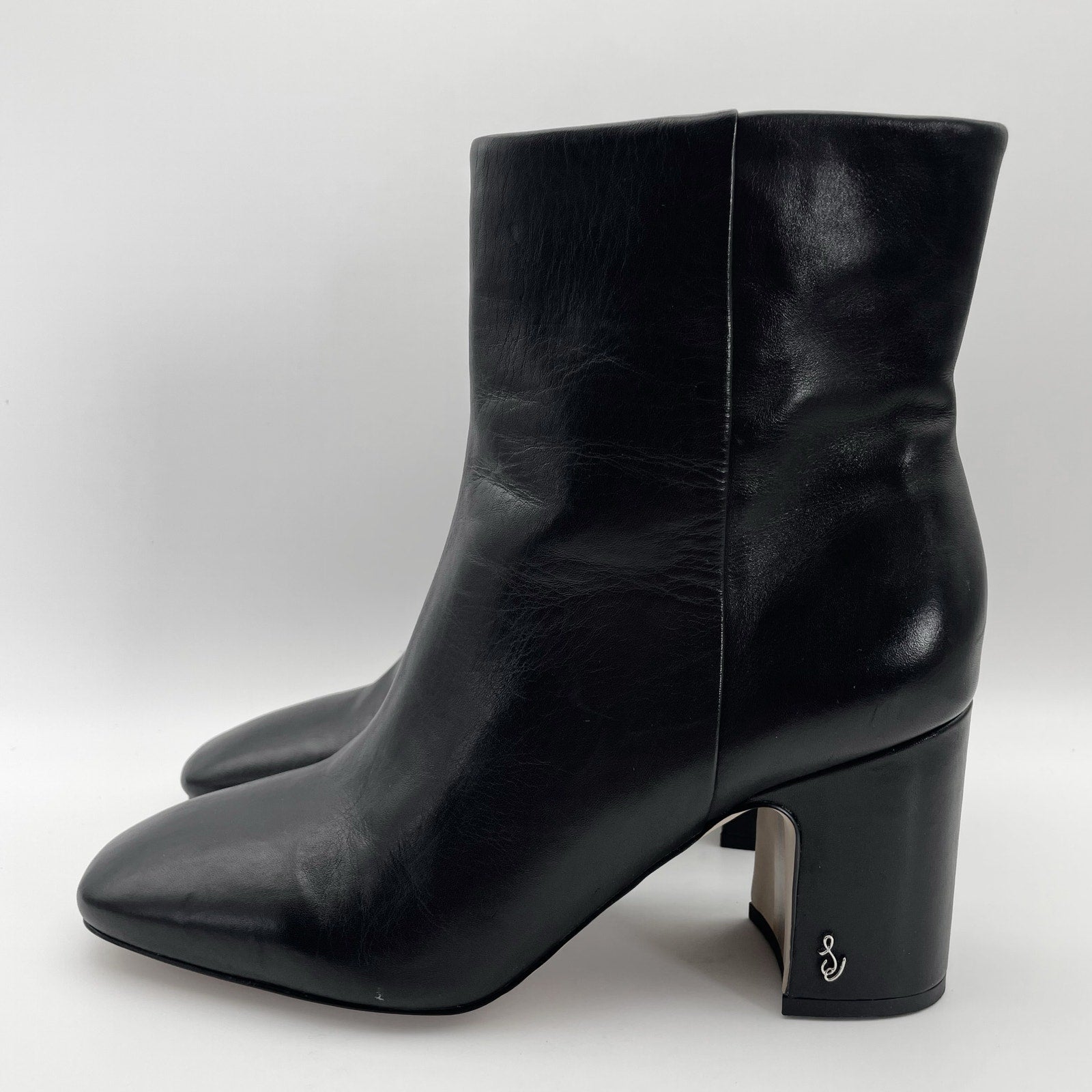 Sam Edelman Womens Fawn Heel Boot US 9.5 M Black Leather NWOB