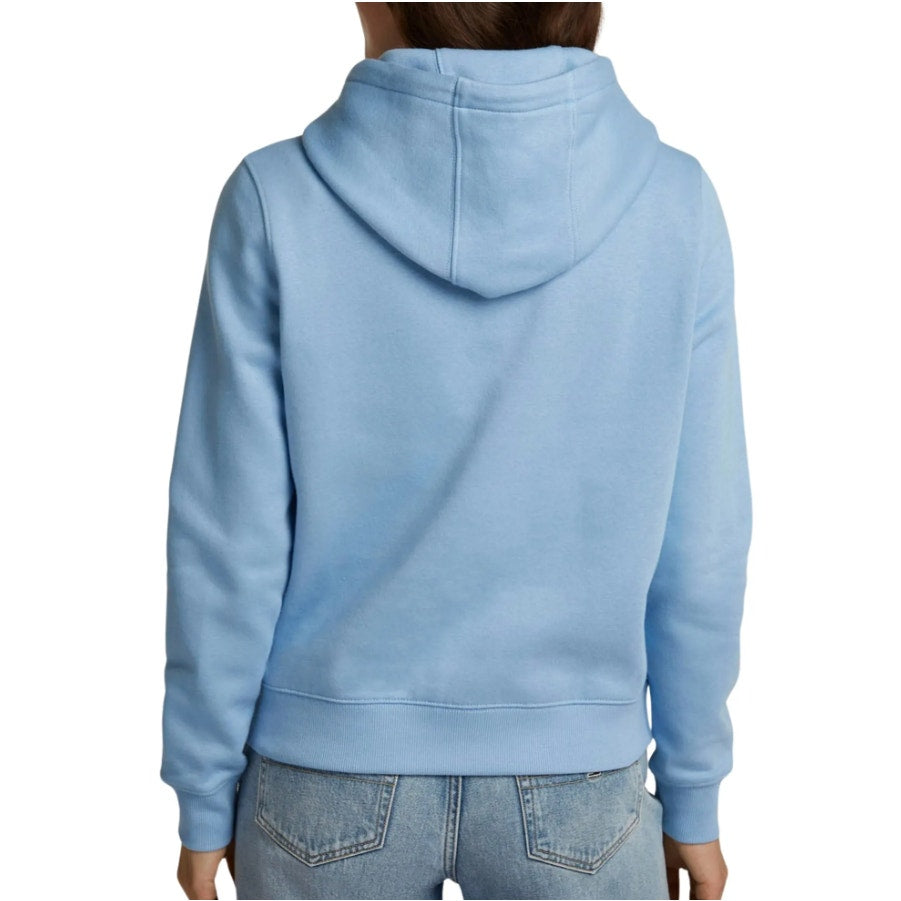 TOMMY HILFIGER Women's Flag Zip Hoodie Sweatshirt Medium Light Blue NWT