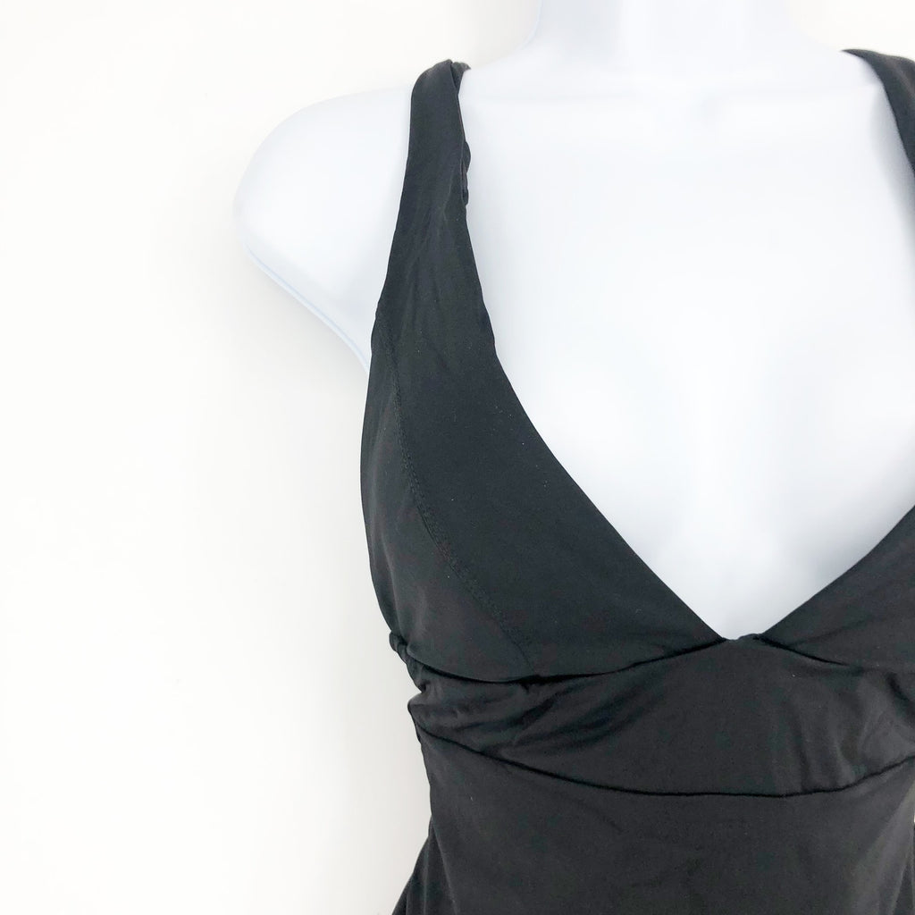 ANDIE SWIM Sardinia One Piece Swimsuit Medium 8-10 Black Plunge Deep Back NWT