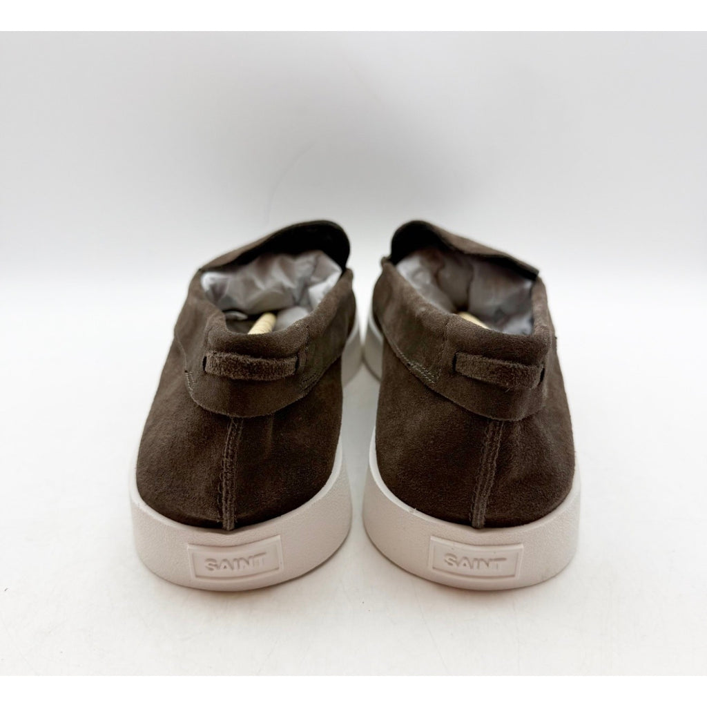 Saint Morta Men's Hemisphere Slip On Loafers Size 8 Brown White Suede NIB