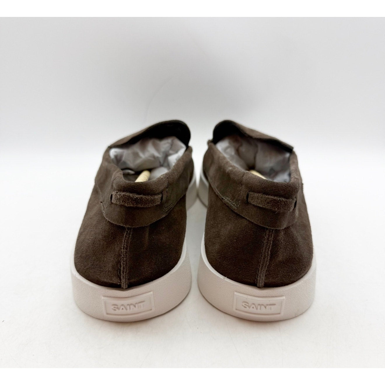 Saint Morta Men's Hemisphere Slip On Loafers Size 8 Brown White Suede NIB