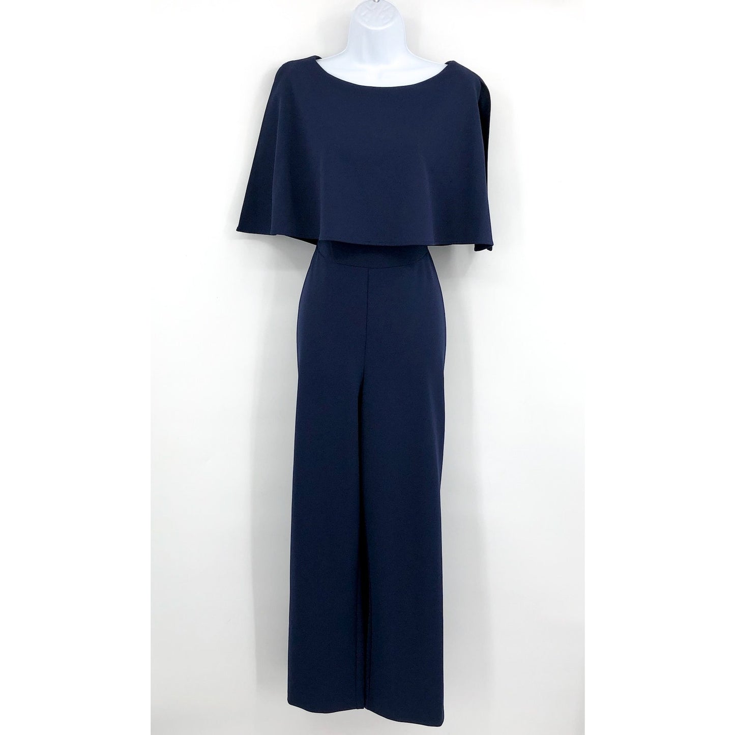 CONNECTED APPAREL Women's Navy Cape Wide Leg Formal Jumpsuit 10 Petite Navy NWT