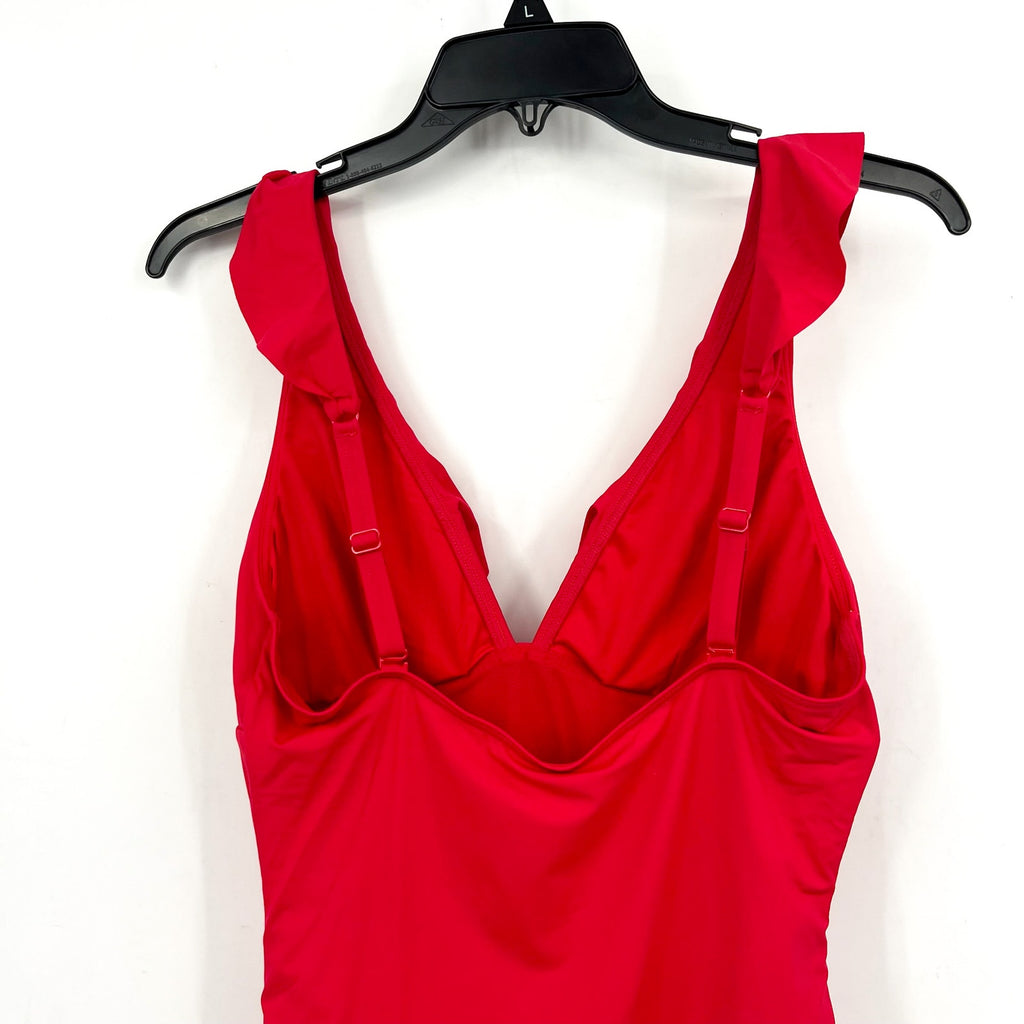 SEA LEVEL SWIM Frill One Piece Swimsuit Size 10 Red Ruffle Eco Essentials NWT
