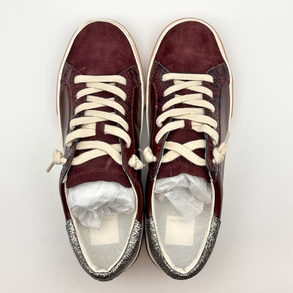 Dolce Vita Womens Notice Stitch Casual Sneakers Size 7.5 Red Leather NIB