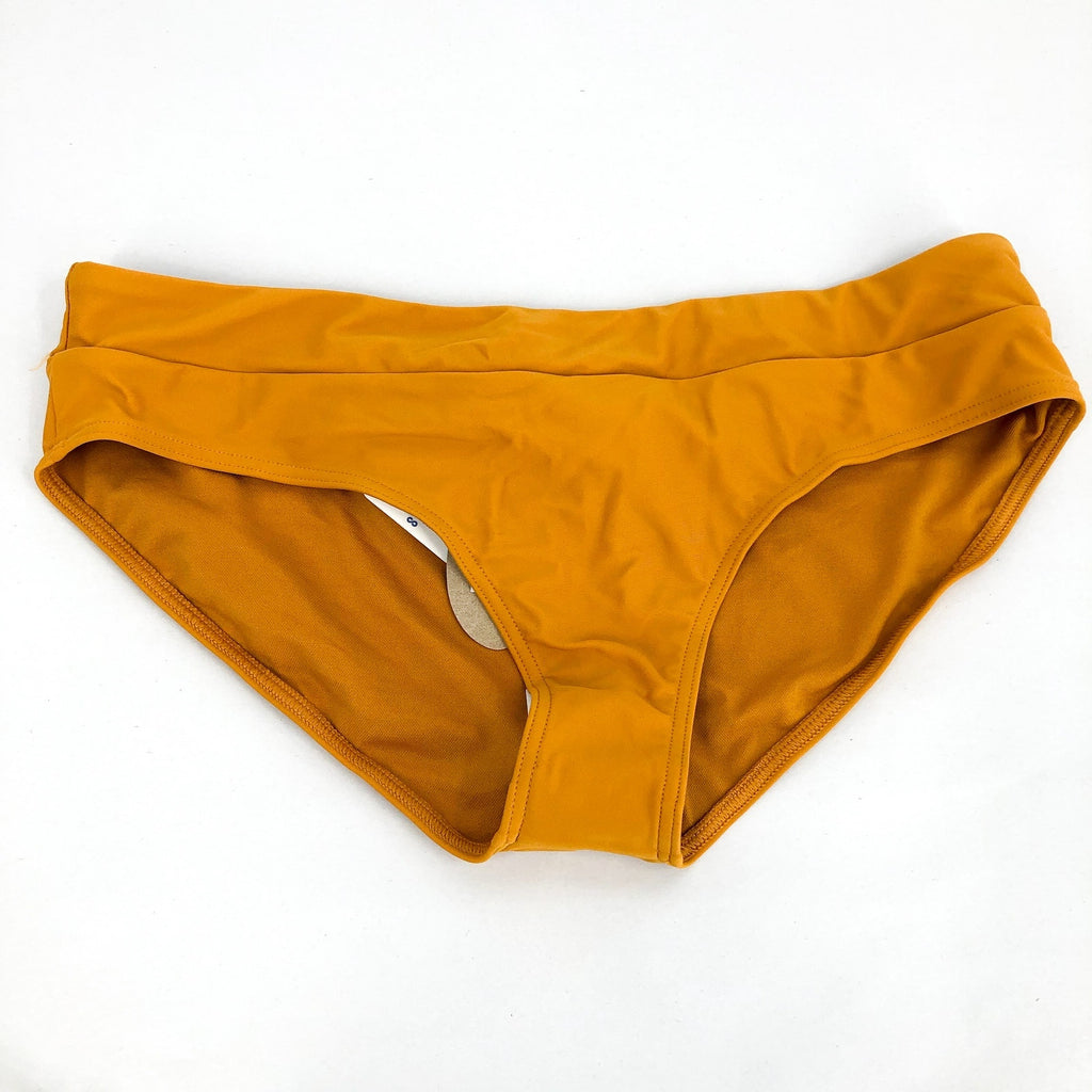 PRANA Women's Presolana Hipster Bikini Bottoms Large Gold Deep Solstice NWT